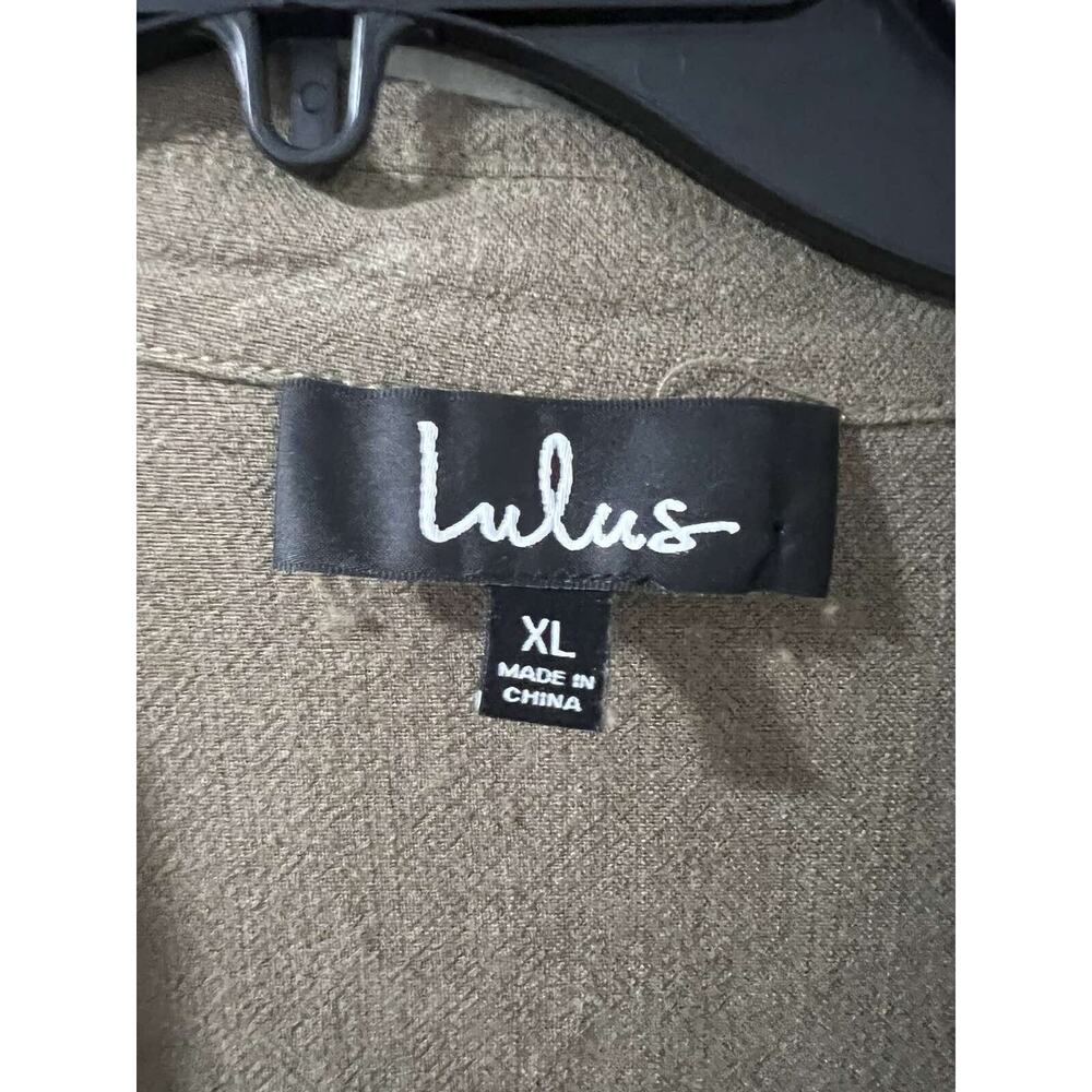Lulus Women Carlow Olive Green Jacket Size XL Linen Cotton A001620 - Picture 8 of 9